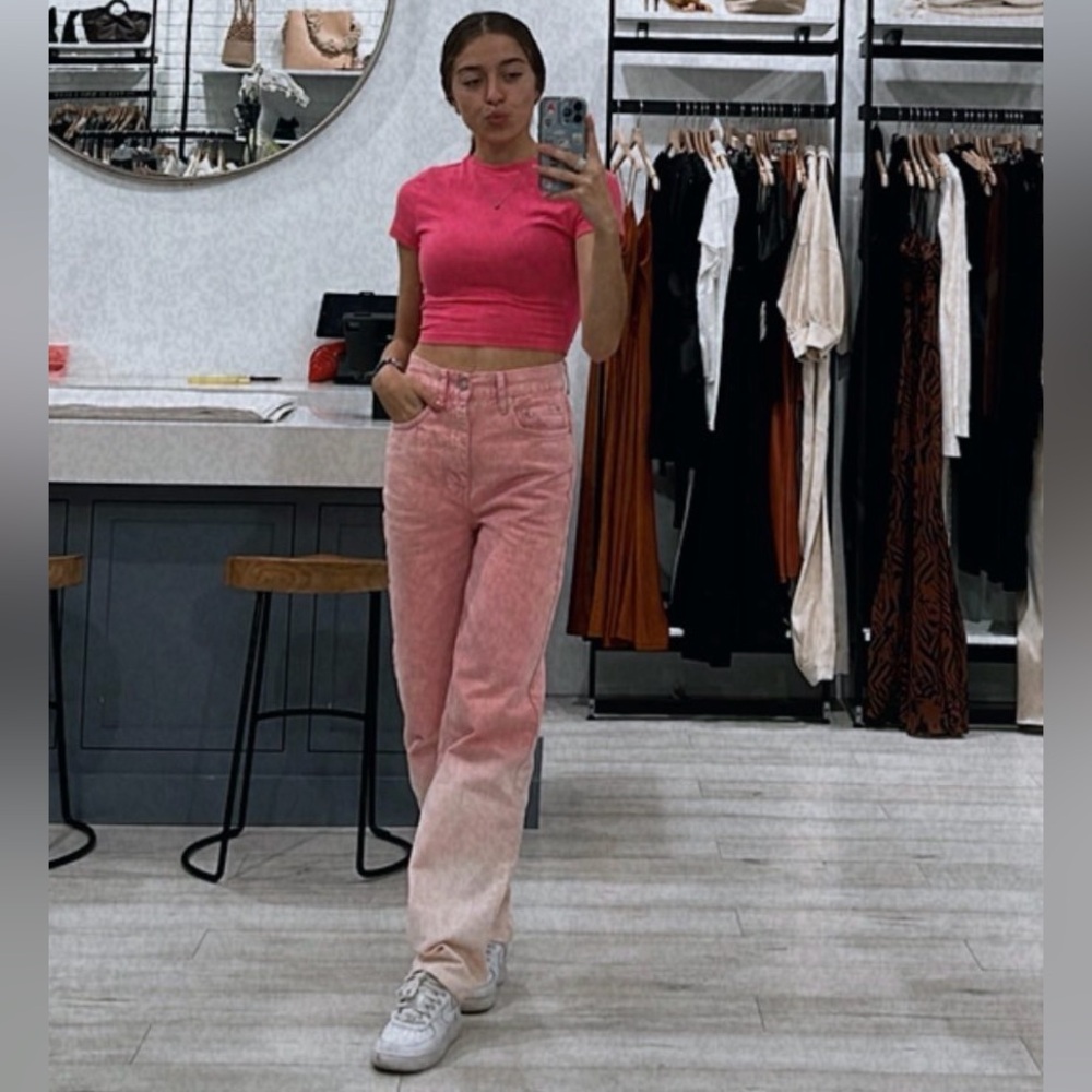 BDG Pink ombre high rise baggy jeans Size 25